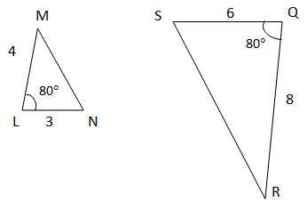 similar triangles Side-Angle-Side SAS